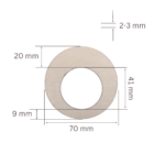Laser-cut plywood ring with measurements displayed