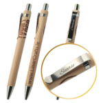 Three different engraved bamboo pen variations.