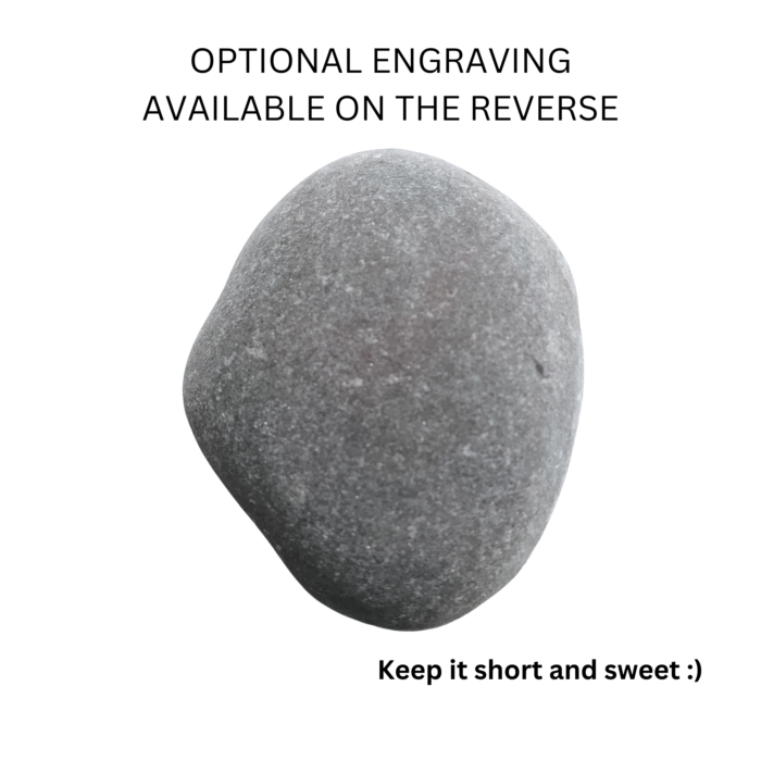 Smooth, unengraved reverse side of the stone, highlighting its natural texture.