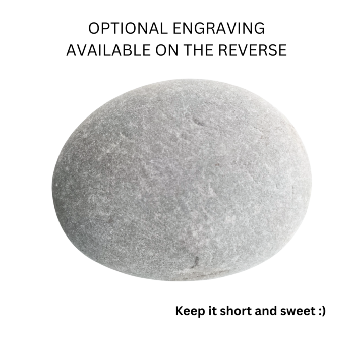 Smooth, unengraved reverse side of the stone, highlighting its natural texture.