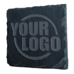Custom engraved slate coasters with branding