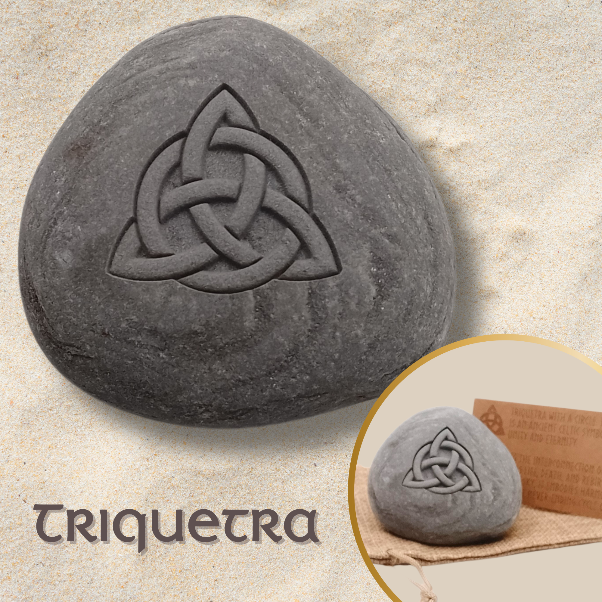 Triquetra stone engraving