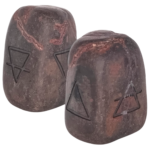Natural stone engraved with elemental symbols - Air, Fire, Earth & Water